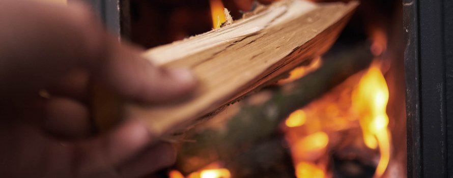 Hand attaching to the fireplace