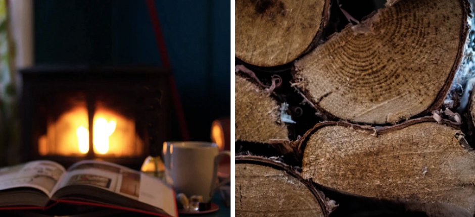 Fireplace and wood logs
